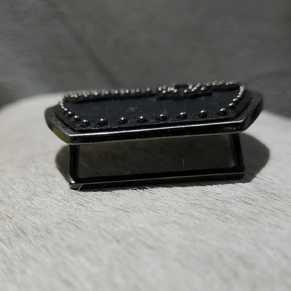 Guess Black and Silver Cross Belt Buckle